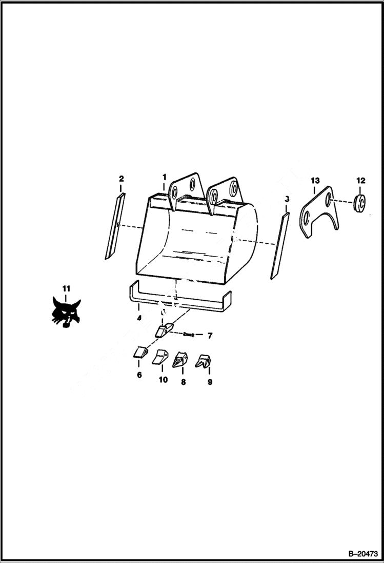 Схема запчастей Bobcat BACKHOE - BACKHOE (Buckets) (709 2700 & A54M) (709FDS 5841 & A5F3) 709 BACKHOE