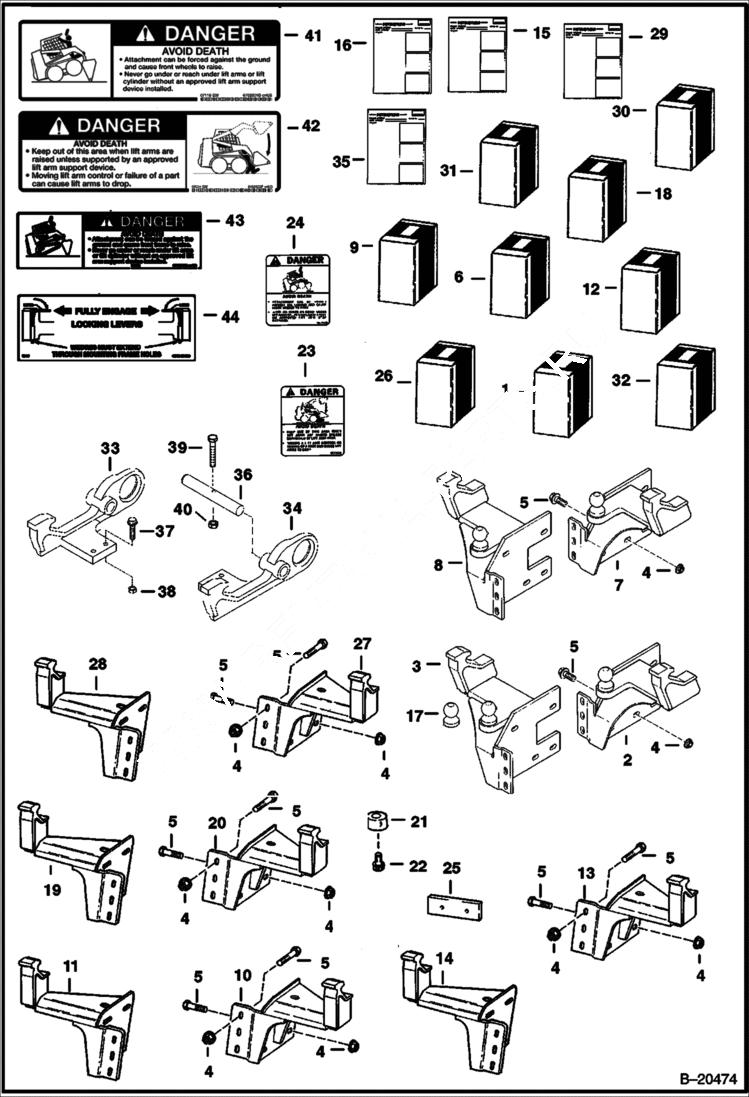 Схема запчастей Bobcat BACKHOE - BACKHOE (Mounting Kits) (709 2700 & A54M) (709FDS 5841 & A5F3) 709 BACKHOE