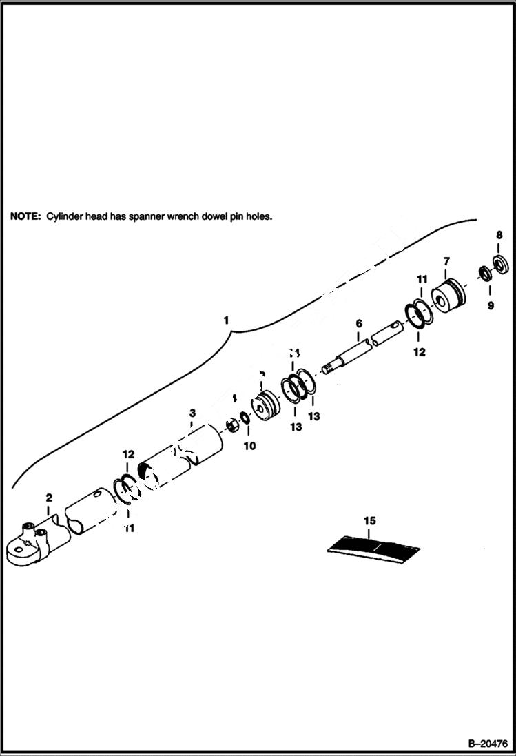 Схема запчастей Bobcat BACKHOE - BACKHOE (Stabilizer Cylinder) (Bobcat) (907) (908A) (908B) (909) 908 BACKHOE