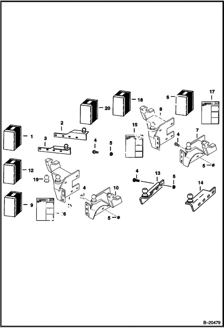 Схема запчастей Bobcat BACKHOE - BACKHOE (Mounting Kits) (907) 907 BACKHOE