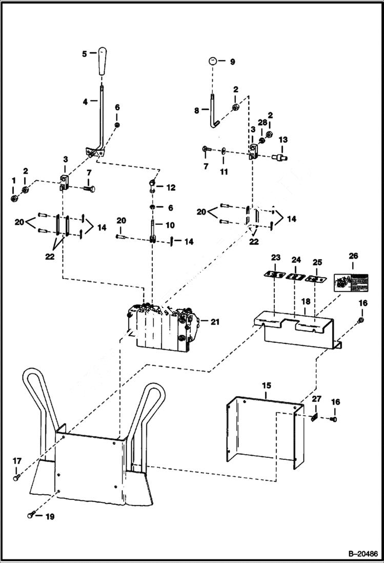 Схема запчастей Bobcat BACKHOE - BACKHOE (Control Levers With Cessna Valve) (909 113800101 - 02036) 909 BACKHOE