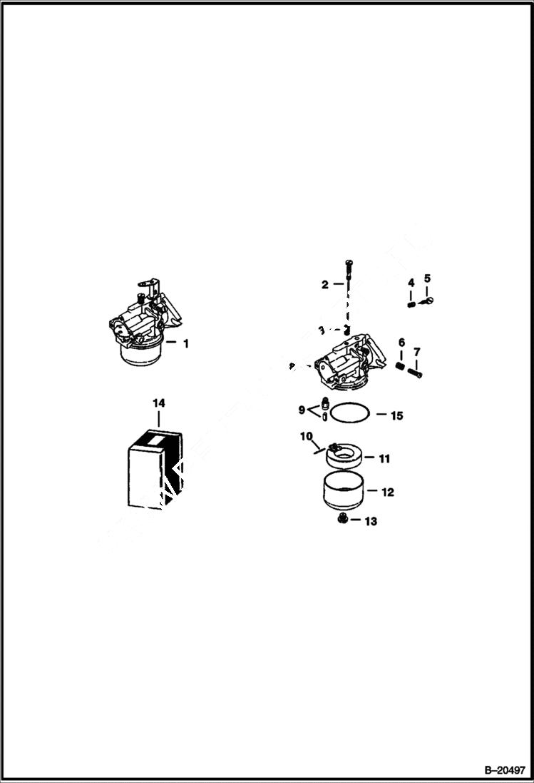 Схема запчастей Bobcat 300s - CARBURETOR POWER UNIT