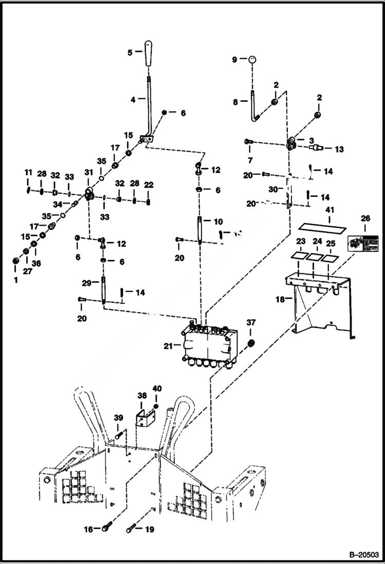 Схема запчастей Bobcat BACKHOE - BACKHOE (Control Levers) (811 6300) (8811 6301) 811/8811 BACKHOE