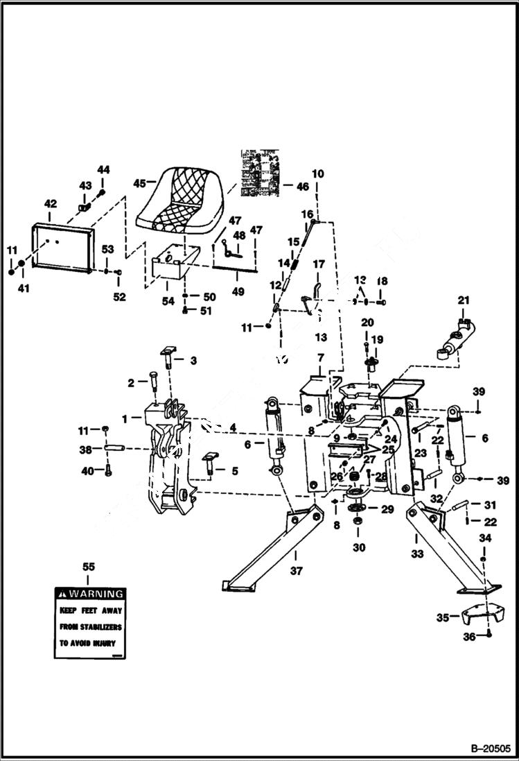 Схема запчастей Bobcat BACKHOE - BACKHOE (Main Frame) (910) (825 Only) 910 BACKHOE