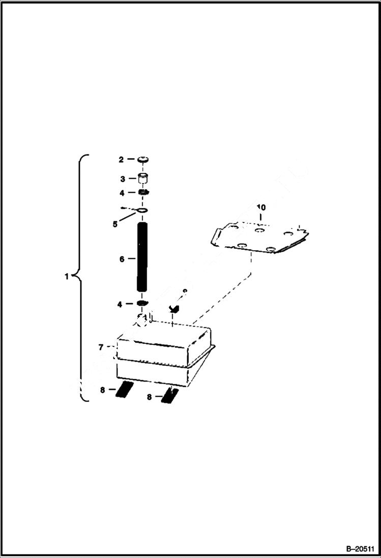 Схема запчастей Bobcat 300s - FUEL TANK ASSEMBLY POWER UNIT