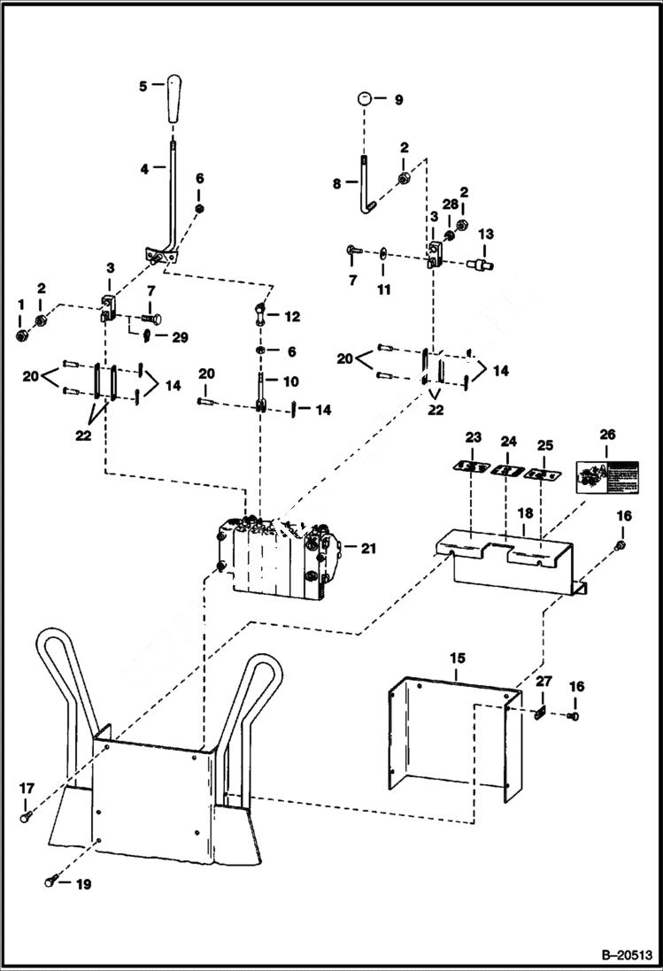 Схема запчастей Bobcat BACKHOE - BACKHOE (Control Levers With Cessna Valve) (911) 911 BACKHOE