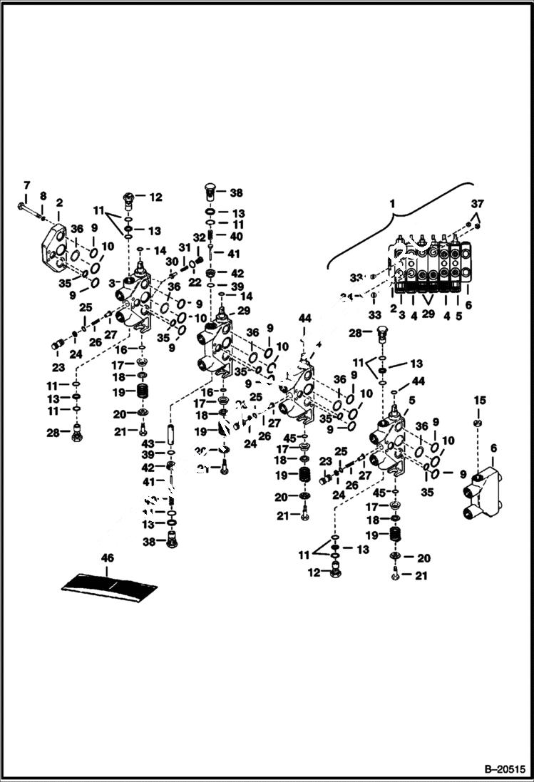 Схема запчастей Bobcat BACKHOE - BACKHOE (Control Valve) (Cessna) (911 00101 - 00361) 911 BACKHOE