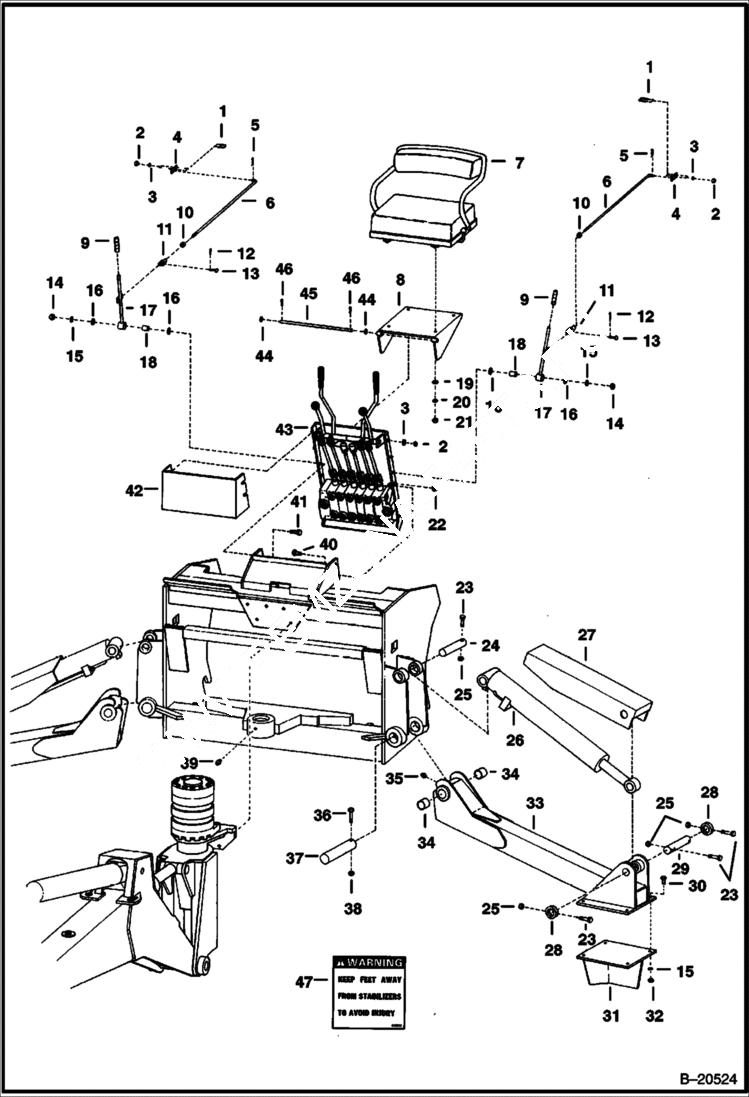 Схема запчастей Bobcat BACKHOE - BACKHOE (Main Frame) (914 - New Style) 914/914A BACKHOE