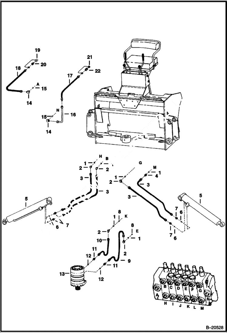 Схема запчастей Bobcat BACKHOE - BACKHOE (Stabilizer Hydraulic Circuitry) (914 - New Style) 914/914A BACKHOE