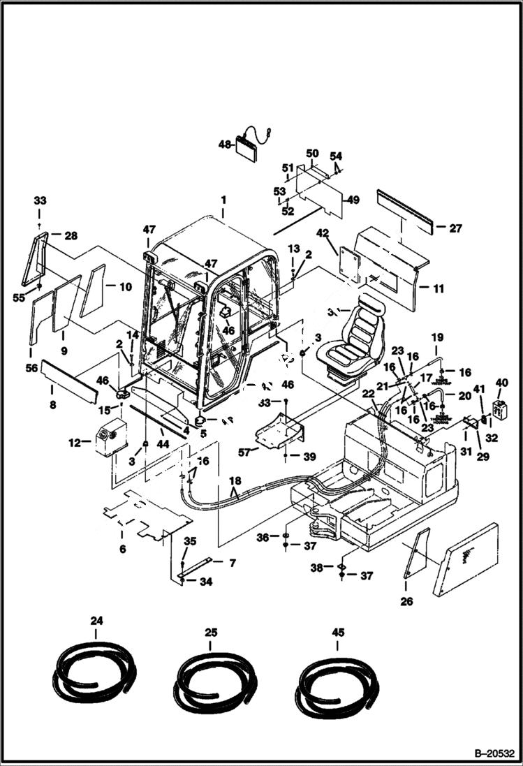 Схема запчастей Bobcat 331 - CAB MOUNTING MAIN FRAME