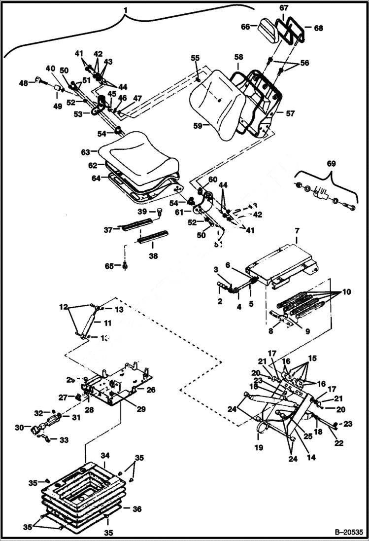 Схема запчастей Bobcat 331 - SEAT MAIN FRAME