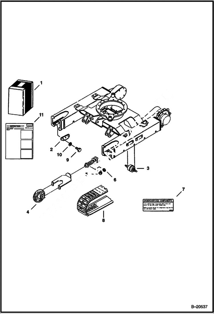 Схема запчастей Bobcat 331 - TRACK KIT (Rubber) ACCESSORIES & OPTIONS