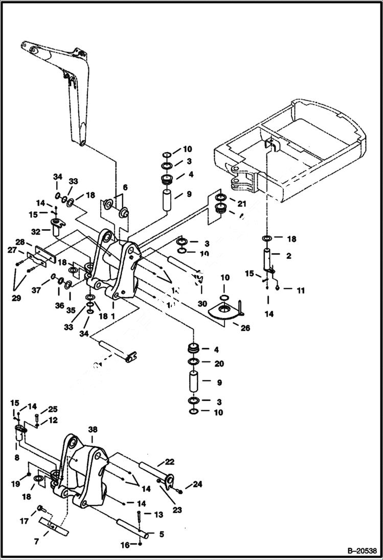 Схема запчастей Bobcat 331 - SWING BRACKET WORK EQUIPMENT