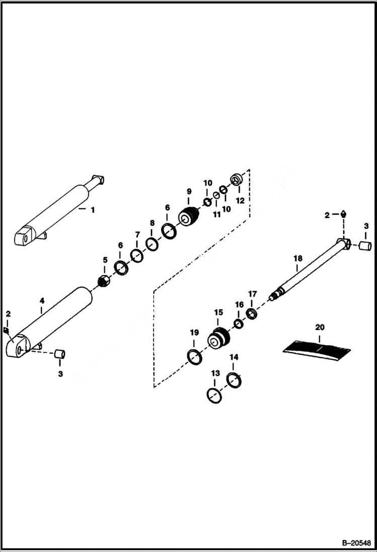 Схема запчастей Bobcat BACKHOE - BACKHOE (Boom Cylinder) 914/914A BACKHOE