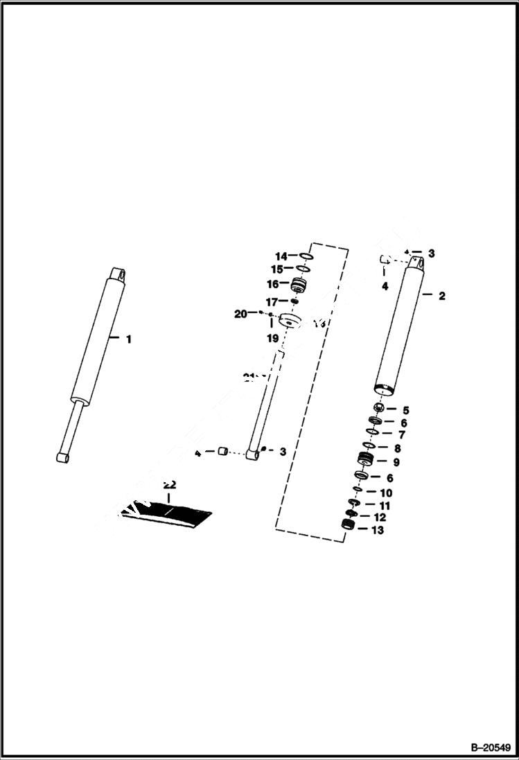 Схема запчастей Bobcat BACKHOE - BACKHOE (Bucket Cylinder) (914 - Old Style) 914/914A BACKHOE