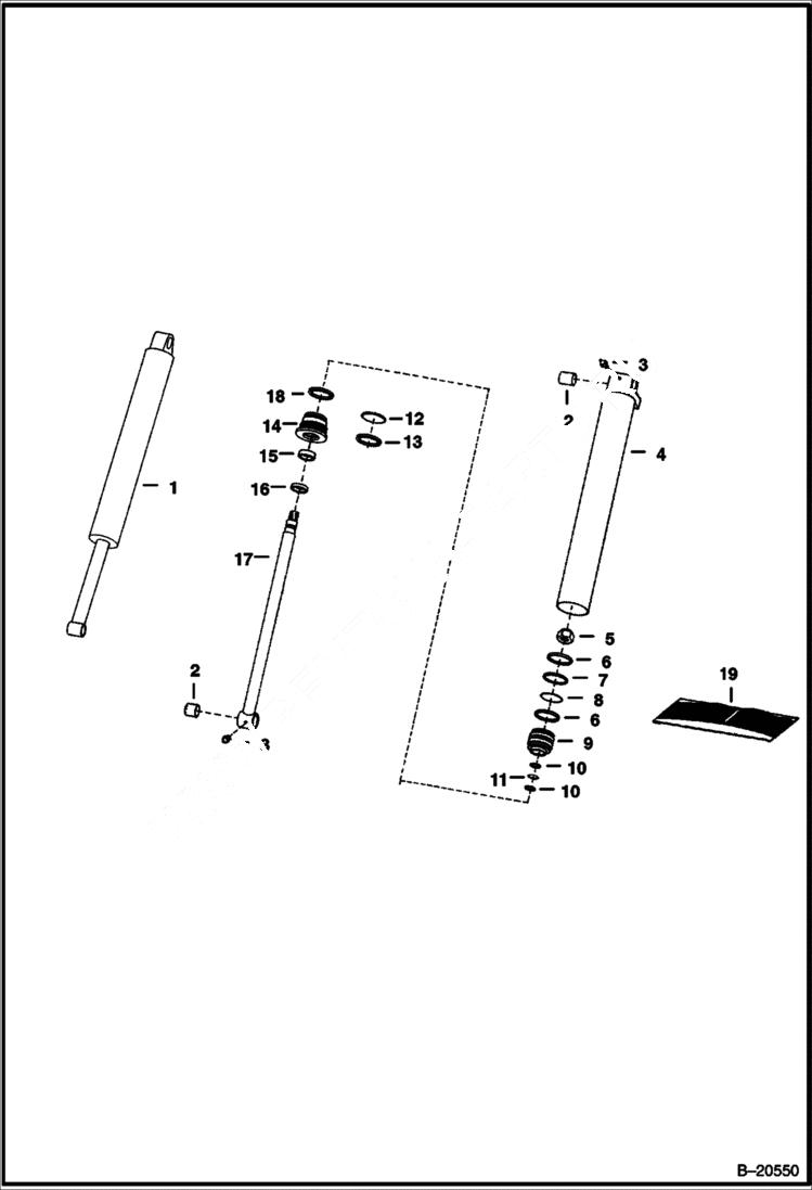 Схема запчастей Bobcat BACKHOE - BACKHOE (Bucket Cylinder) (914) (914A) 914/914A BACKHOE