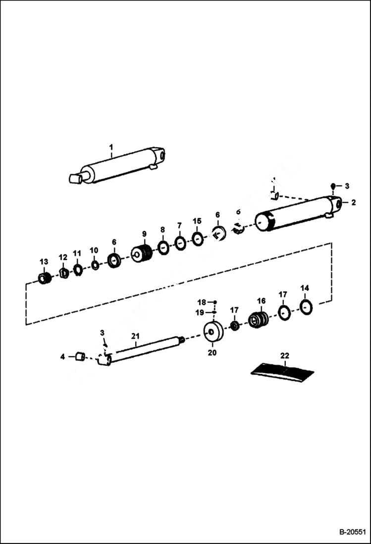 Схема запчастей Bobcat BACKHOE - BACKHOE (Dipperstick Cylinder) (914 - Old Style) 914/914A BACKHOE