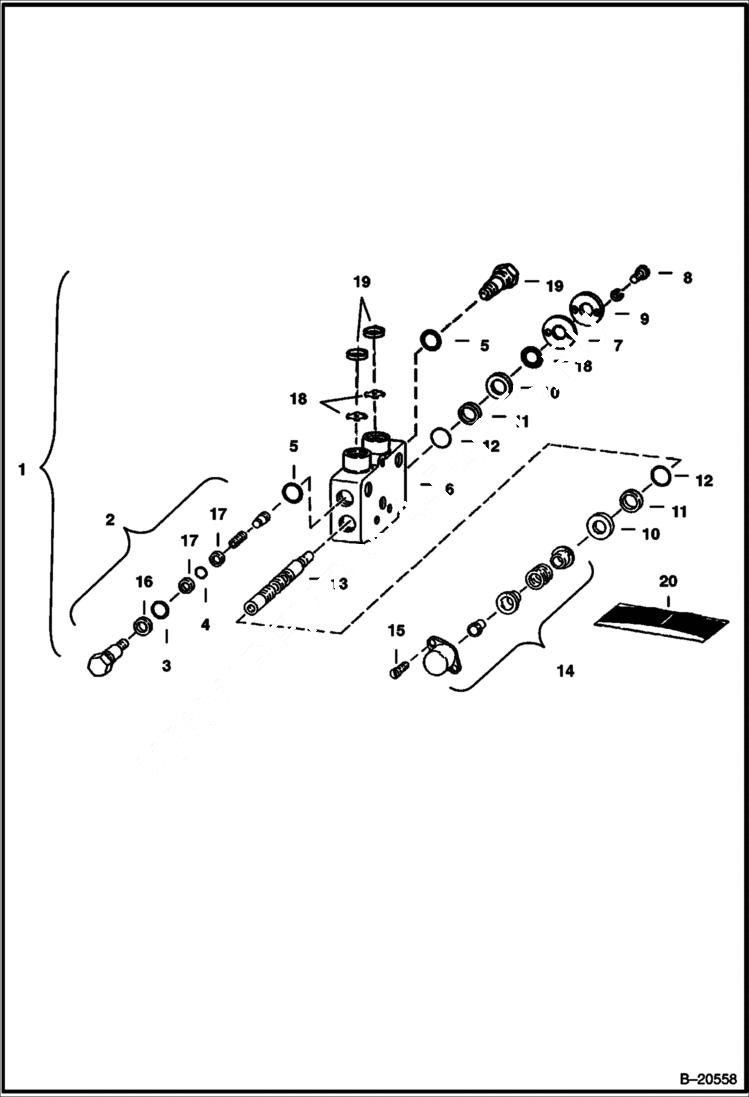 Схема запчастей Bobcat BACKHOE - BACKHOE (Bucket Section) (911C) 911C BACKHOE