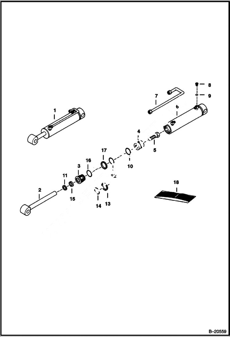 Схема запчастей Bobcat BACKHOE - BACKHOE (Dipper Cylinder) (911C) 911C BACKHOE