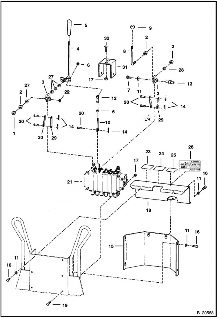 Схема запчастей Bobcat BACKHOE - BACKHOE (Control Levers With Gresen Valve) (913 370001136 & Above) 913 BACKHOE