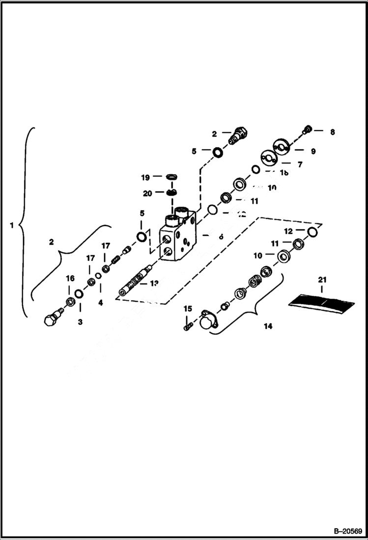 Схема запчастей Bobcat BACKHOE - BACKHOE (Stabilizer Section) (Gresen) (913 370001136 & Above) 913 BACKHOE