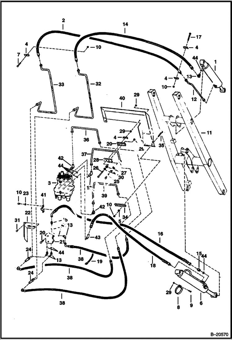 Схема запчастей Bobcat Articulated Loaders - LIFT ARM HYDRAULICS (S/N 12027 & Above) HYDRAULIC SYSTEM