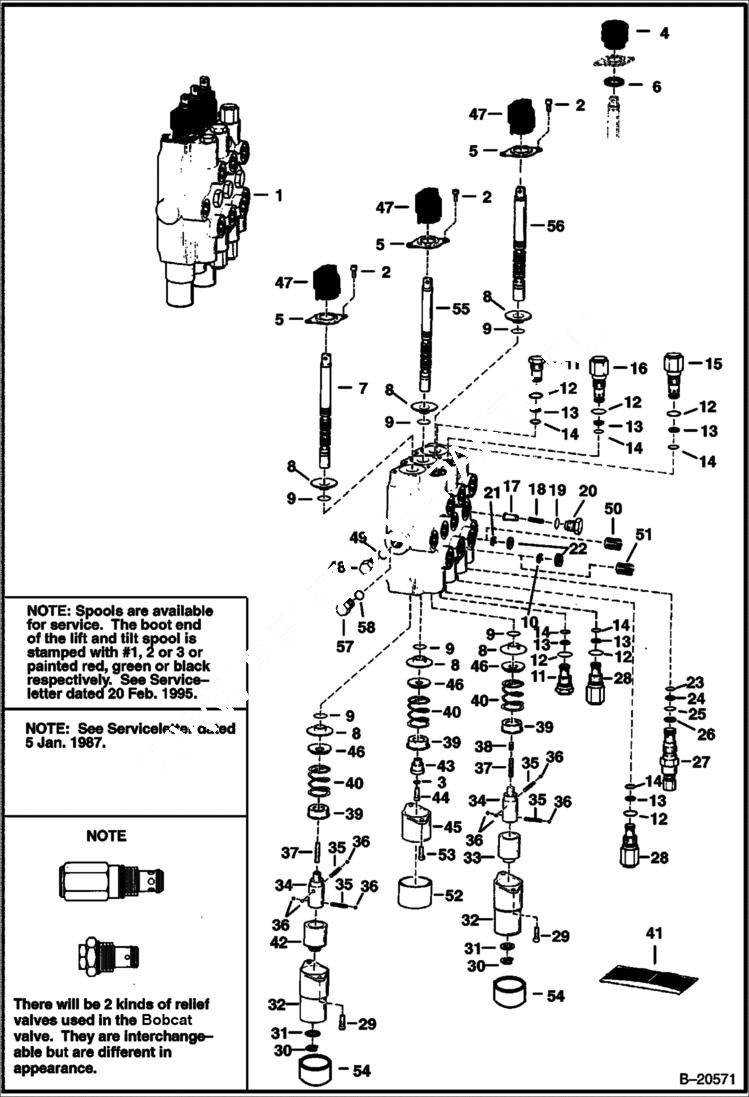 Схема запчастей Bobcat Articulated Loaders - VALVE HYDRAULIC SYSTEM