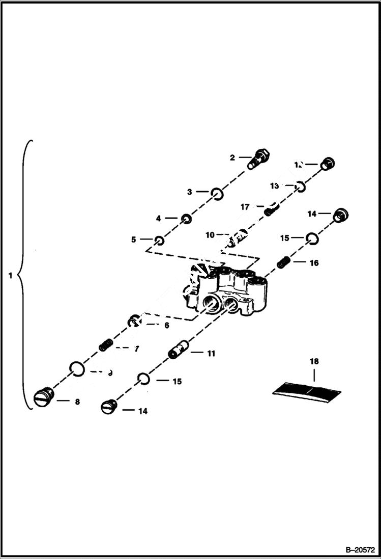 Схема запчастей Bobcat Articulated Loaders - BUCKET POSITION VALVE (S/N 12026 & Below) HYDRAULIC SYSTEM