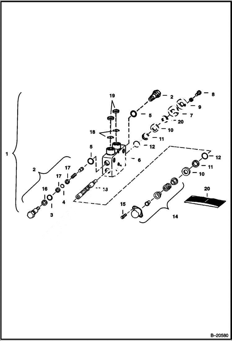 Схема запчастей Bobcat BACKHOE - BACKHOE (Swing Section) (Gresen) (913 370001136 & Above) 913 BACKHOE