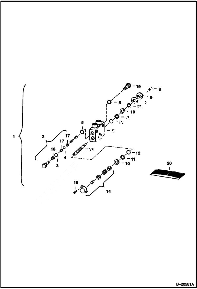 Схема запчастей Bobcat BACKHOE - BACKHOE (Bucket Section) (911B) (914B) 911B/914B BACKHOE