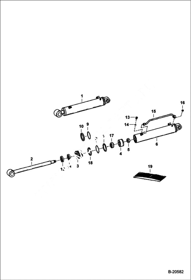 Схема запчастей Bobcat BACKHOE - BACKHOE (Dipper Cylinder) (913) 913 BACKHOE