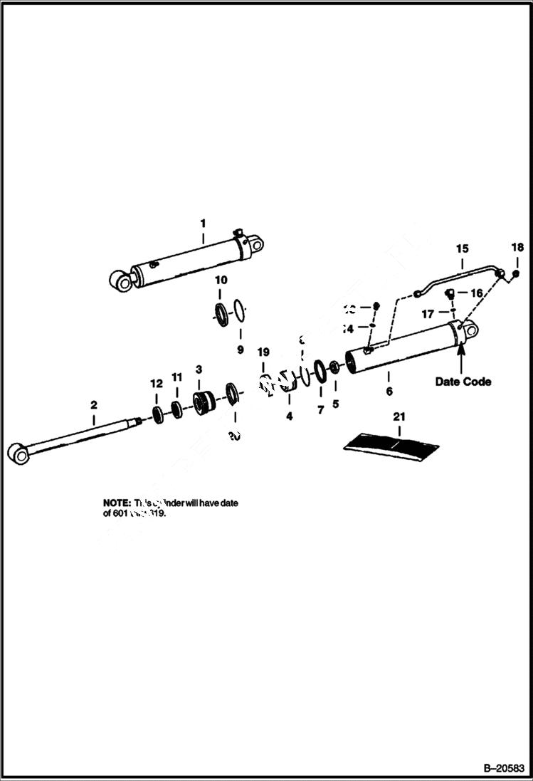 Схема запчастей Bobcat BACKHOE - BACKHOE (Dipper Cylinder) (913) 913 BACKHOE