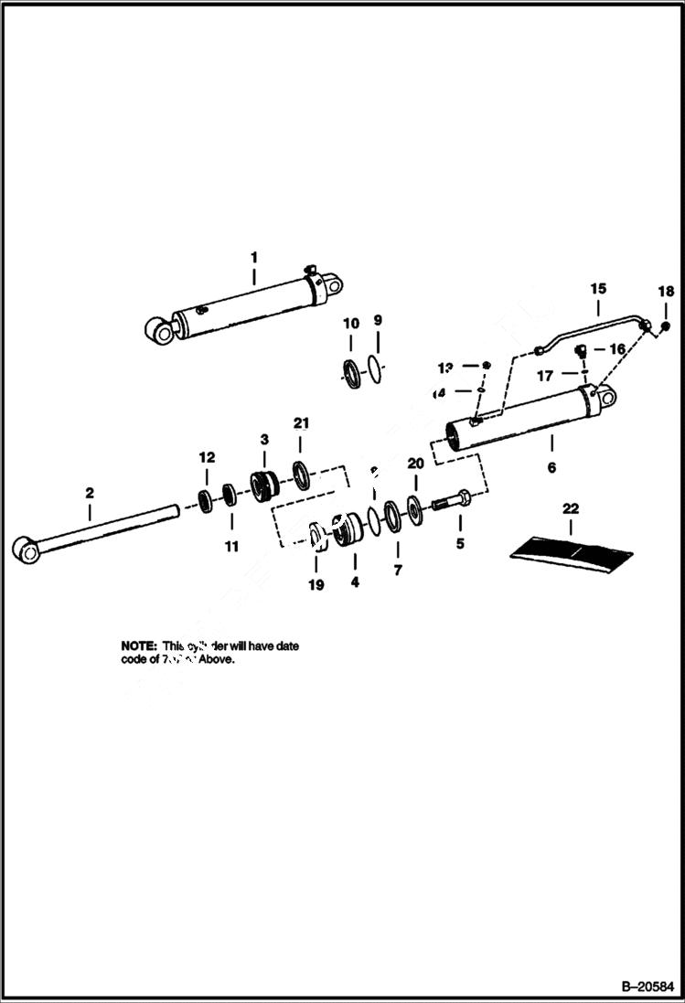 Схема запчастей Bobcat BACKHOE - BACKHOE (Dipper Cylinder) (913) 913 BACKHOE