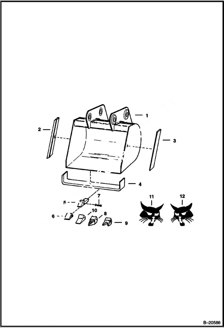 Схема запчастей Bobcat BACKHOE - BACKHOE (Bucket) (913) 913 BACKHOE