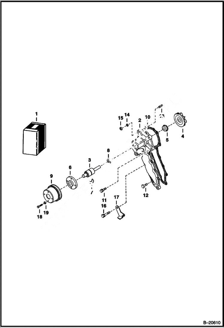 Схема запчастей Bobcat Articulated Loaders - WATER PUMP POWER UNIT
