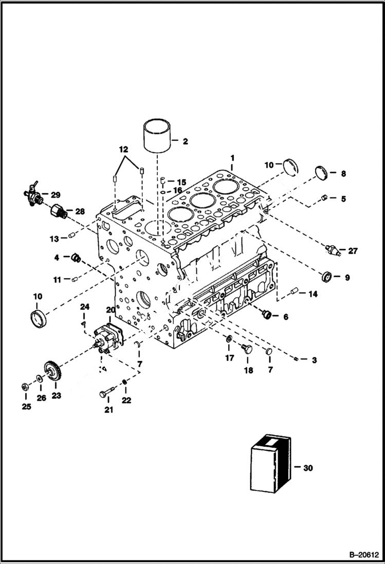 Схема запчастей Bobcat Articulated Loaders - CRANKCASE POWER UNIT