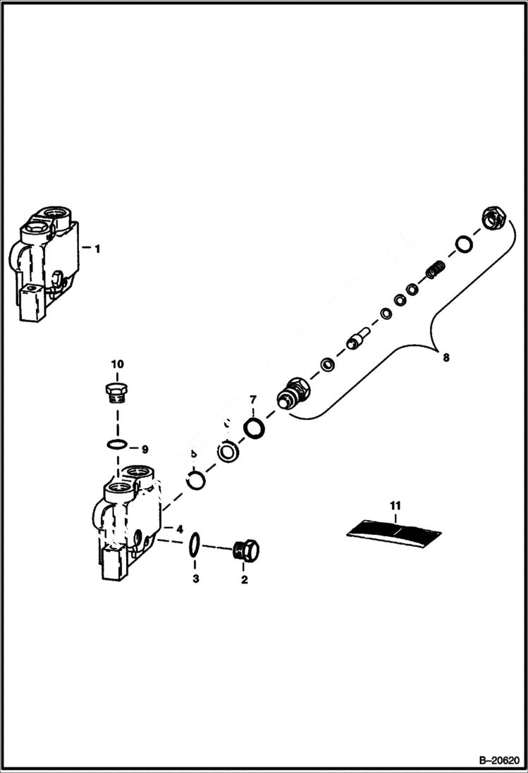 Схема запчастей Bobcat 600s - INLET SECTION (Gresen V20) HYDRAULIC SYSTEM