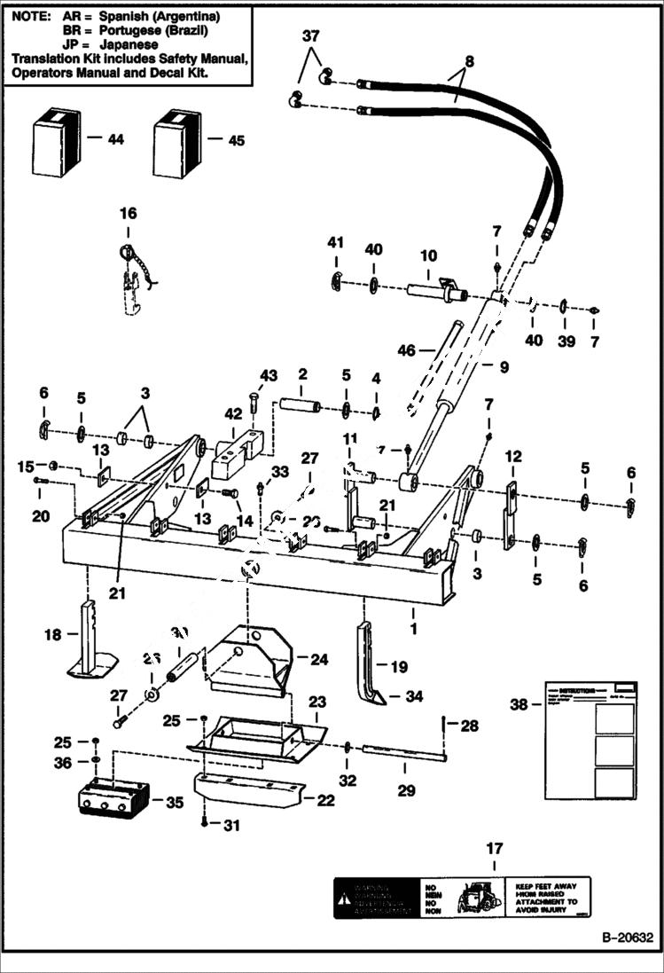 Схема запчастей Bobcat BACKHOE - BACKHOE (Stabilizer & Scarifier) (963) REAR STABILIZERS