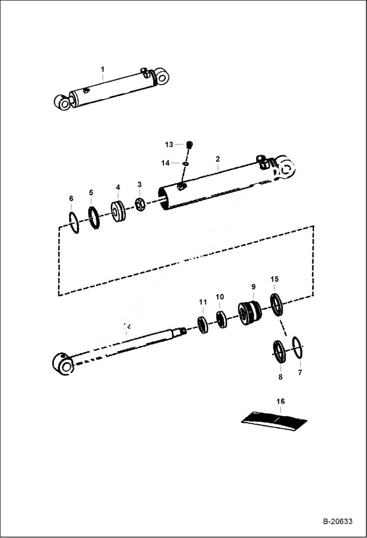 Схема запчастей Bobcat SCARIFIER - SCARIFIER & STABILIZER (Cylinder) (963) Loader