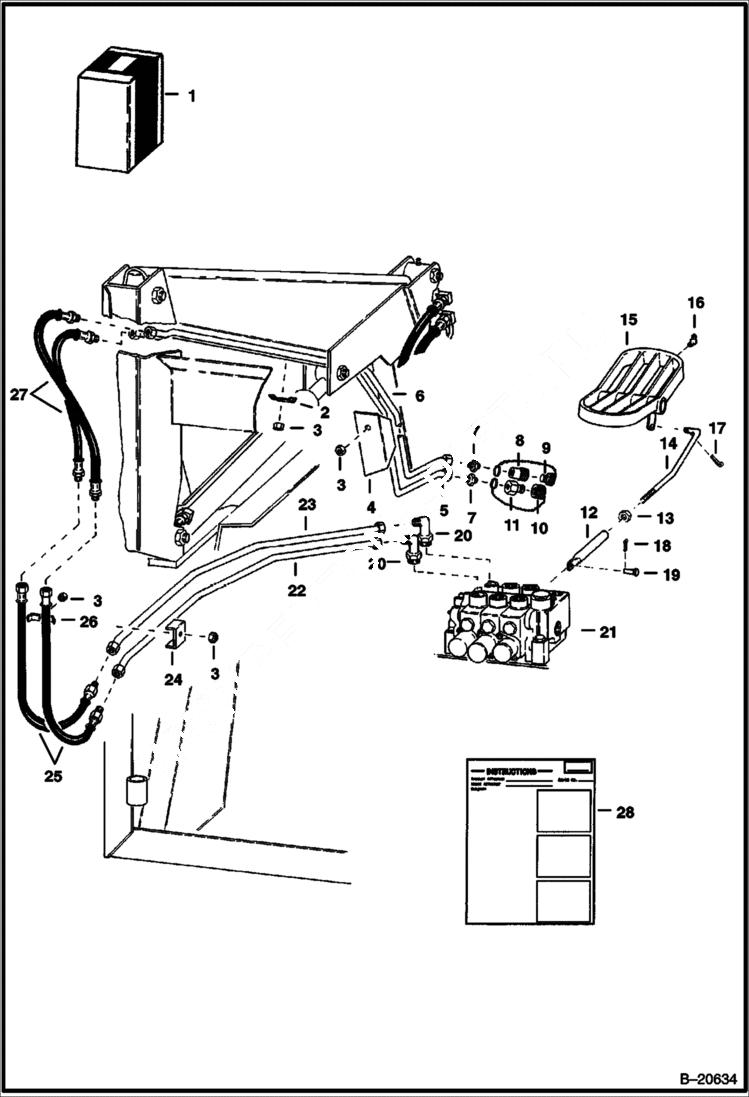 Схема запчастей Bobcat 600s - AUXILIARY HYDRAULIC KIT (Front Unit) ACCESSORIES & OPTIONS