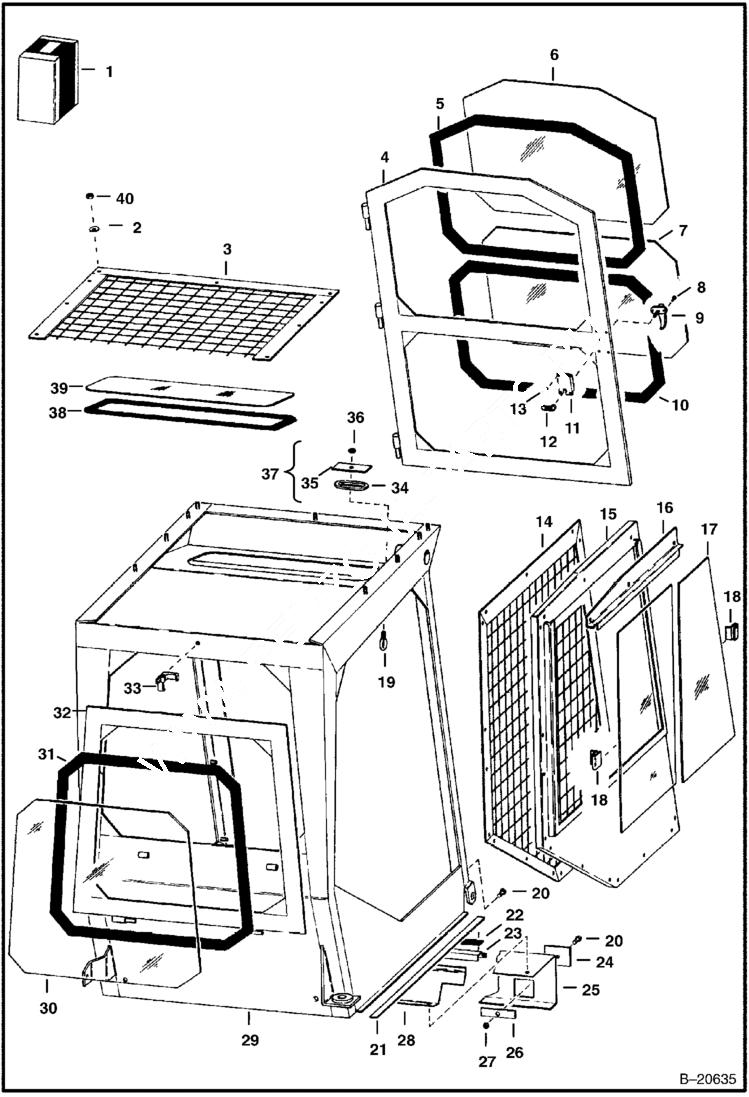 Схема запчастей Bobcat 600s - CAB ENCLOSURE ACCESSORIES & OPTIONS