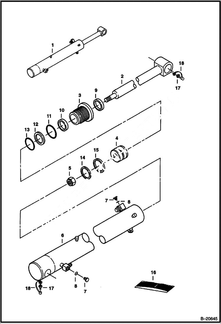 Схема запчастей Bobcat 331 - BOOM CYLINDER (Service Replacement) HYDRAULIC SYSTEM