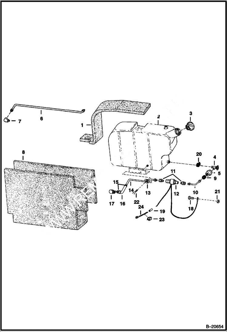 Схема запчастей Bobcat 600s - FUEL SYSTEM (S/N 14999 & Below) MAIN FRAME