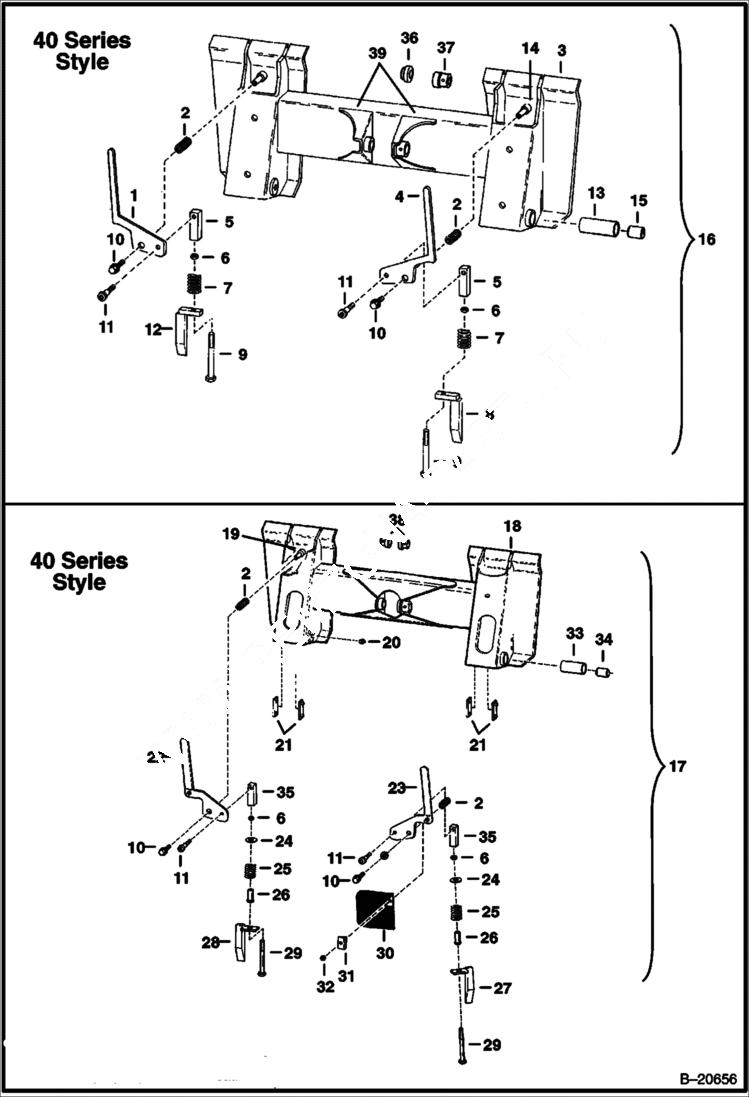 Схема запчастей Bobcat 600s - BOB-TACH (S/N 13632 & Below) MAIN FRAME