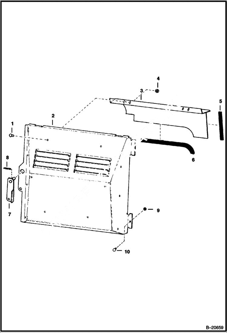 Схема запчастей Bobcat 600s - REAR DOOR MAIN FRAME