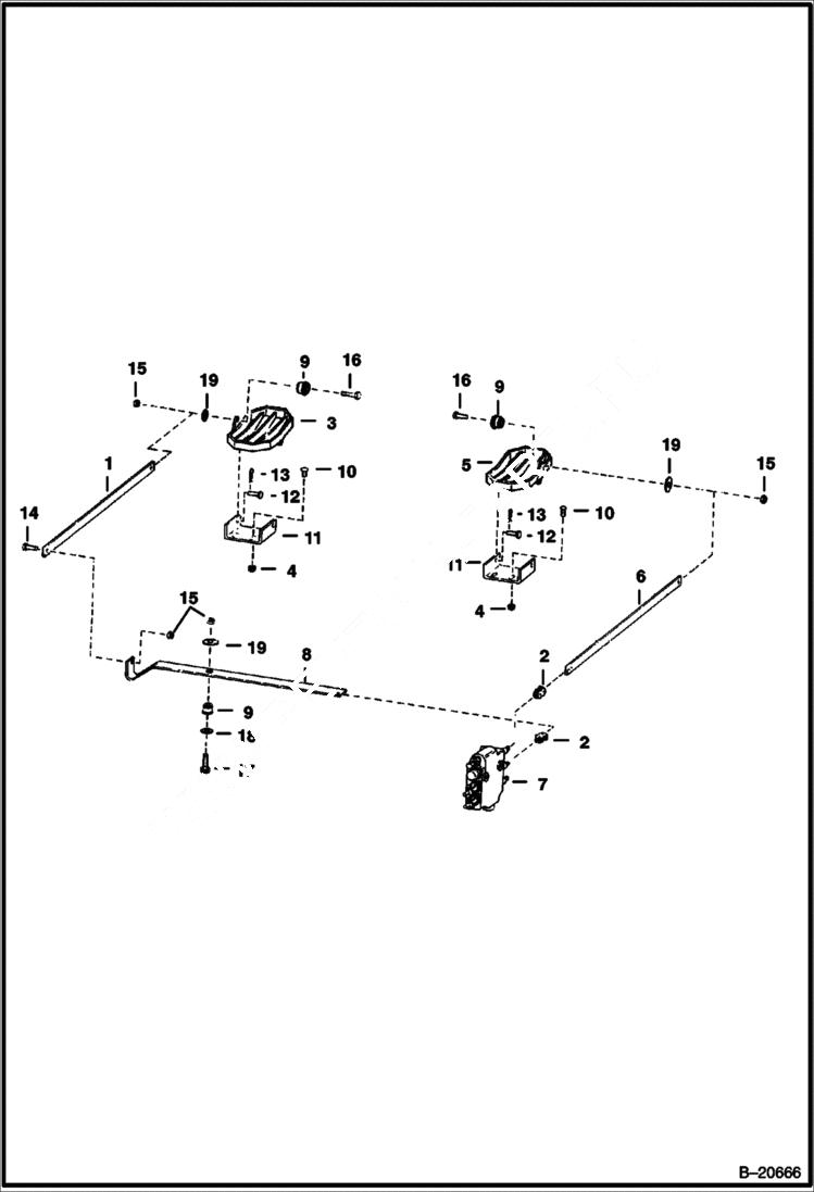 Схема запчастей Bobcat 600s - CONTROL PEDALS HYDRAULIC SYSTEM