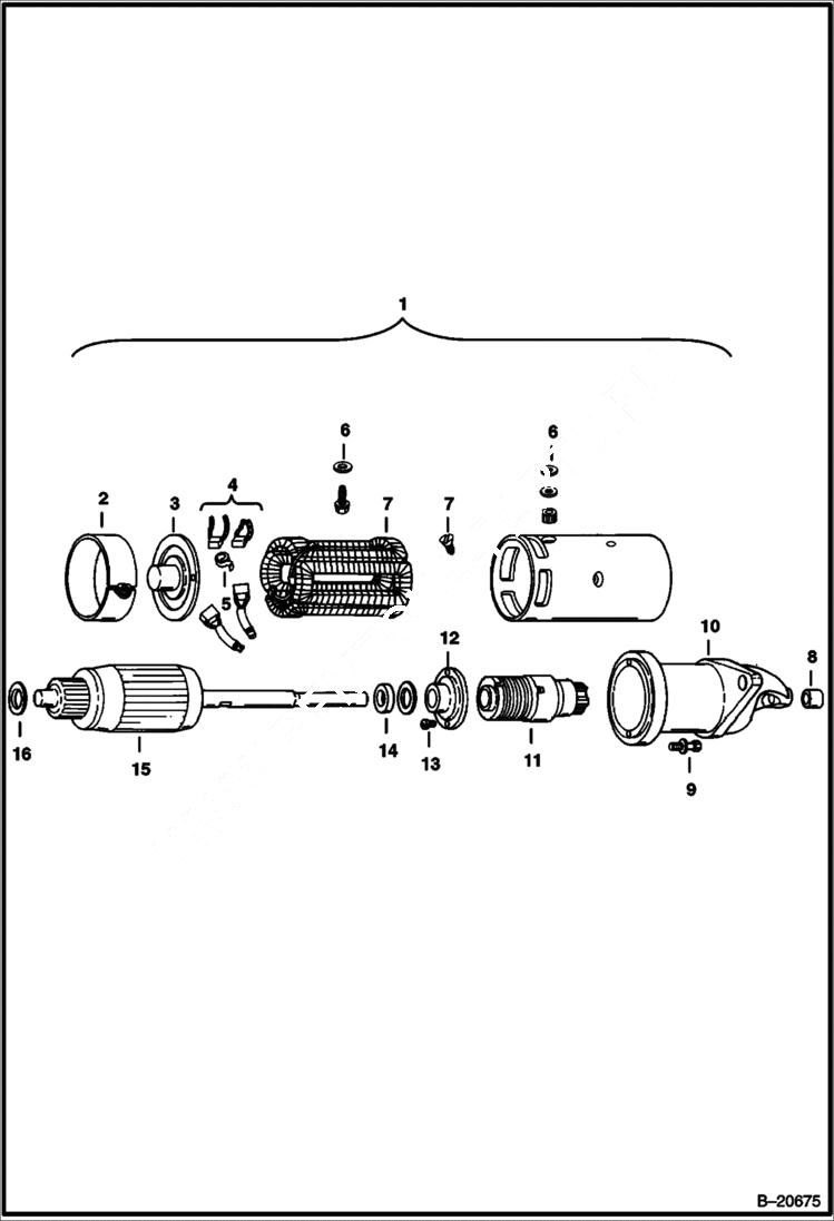 Схема запчастей Bobcat 600s - STARTER (Prestolite MBG-4141) ELECTRICAL SYSTEM