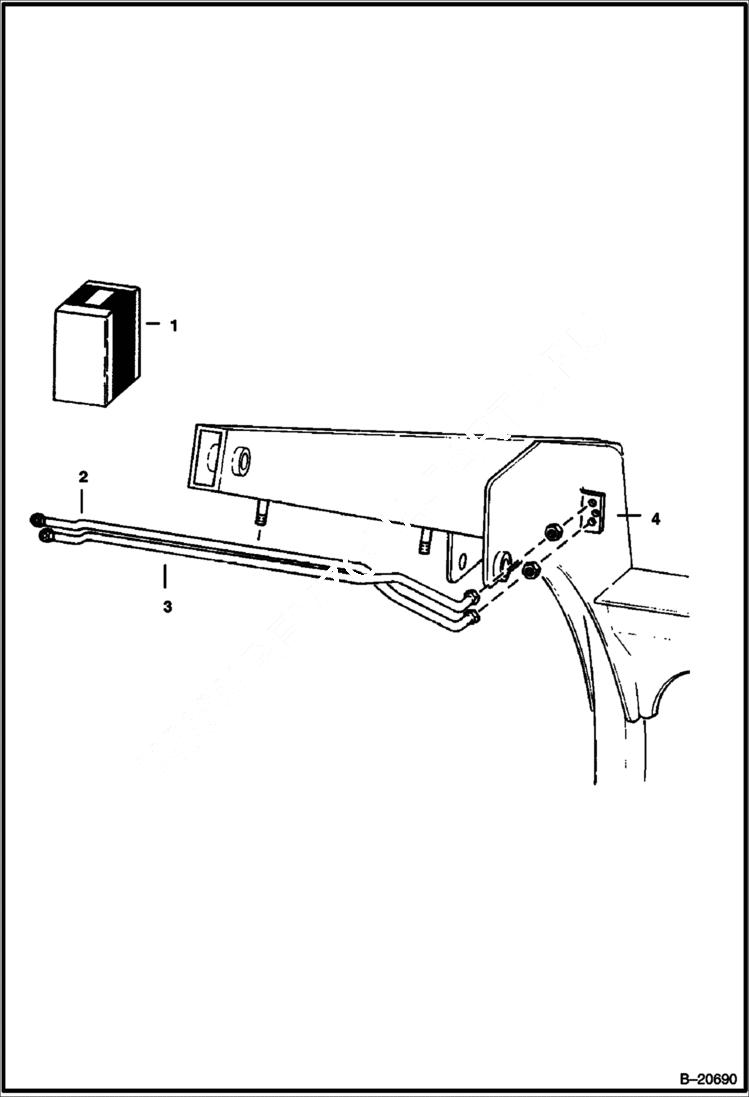 Схема запчастей Bobcat 600s - AUXILIARY HYDRAULIC KIT (For Mounting 908B Backhoe On S/N 12999 & Below) ACCESSORIES & OPTIONS