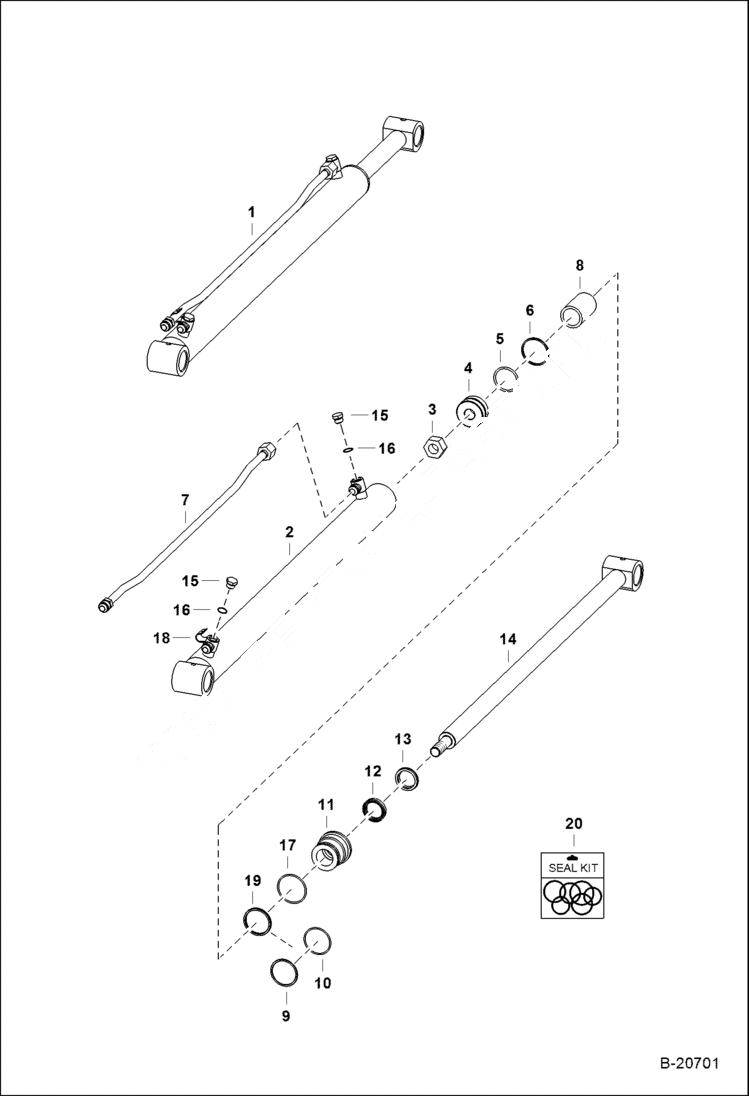 Схема запчастей Bobcat BACKHOE - BACKHOE (Stabilizer Cylinder) (G Series) REAR STABILIZERS