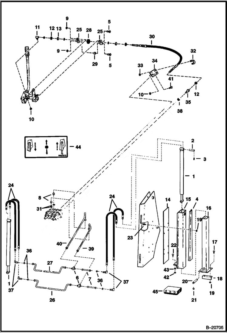 Схема запчастей Bobcat BACKHOE - BACKHOE (Rear Stabilizer) (Bolt-on) (843 15001 & Above) REAR STABILIZERS